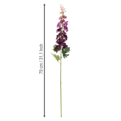 Prodotto Delphinium decorativo, fiore artificiale per eleganti accenti floreali, 79 cm, 3 pezzi