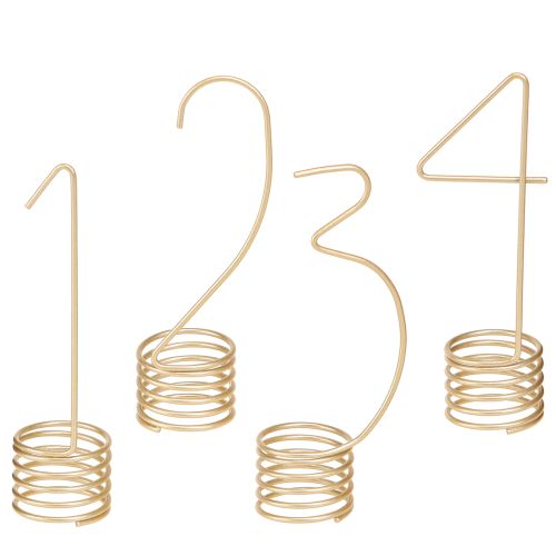 Prodotto Decorazione per candele numeri dell'Avvento 1-4 metallo oro opaco H10cm 4 pezzi