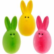 Coniglietti pasquali coniglietti decorativi viola floccati  8×10×29 cm 2pz-16002