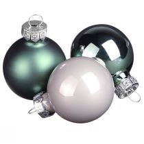 Prodotto Palline per albero di Natale in vetro verde madreperla grigio Ø5cm 24 pz