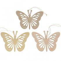 Prodotto Appendino decorativo farfalle deco beige/rosa/giallo 12cm 12pz