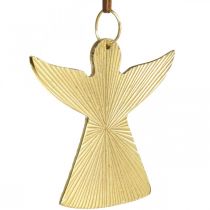 Prodotto Angelo decorativo, ciondolo in metallo, decorazione natalizia dorata 9 × 10 cm 3 pezzi