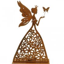 Prodotto Elfo farfalla, decorazione da tavola primavera, portacandele, decorazione in metallo patina H32.5cm Ø5cm