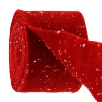Nastro in feltro rosso con pois 15cm 5m-RO04WK01