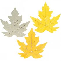 Prodotto Decorazione a dispersione autunnale, foglie d&#39;acero, foglie autunnali dorate, arancioni, gialle 4cm 72p