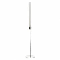 Prodotto Set portacandele in metallo per candele coniche argento Ø2.2cm H28cm 2 pezzi