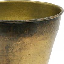 Prodotto Vaso vintage in metallo con tazza in ottone Ø14cm H17cm