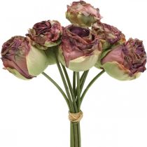 Prodotto Rose rosa antico, fiori di seta, fiori artificiali L23cm 8pz