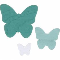Prodotto Farfalle per spolverare decoro in legno verde, menta, bianco 29pz