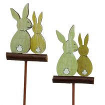 Coniglietto in legno verde 8 cm 8 pezzi-86087