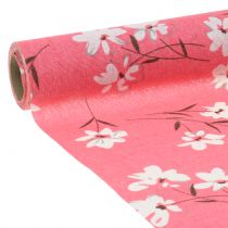 Tessuto decorativo fiori rosa 30 cm x 3 m