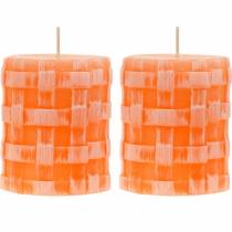 Prodotto Candele pilastro Candela rustica arancione 80/65 candele rustiche in cera 2pz