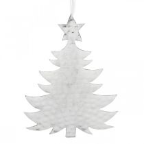 Prodotto Ciondolo albero di Natale, decorazione dell&#39;Avvento, decorazione in metallo per Natale, argento 20,5×15,5 cm
