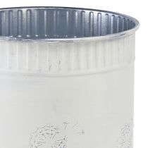 Prodotto Fioriera in metallo con denti di leone, vaso da fiori bianco Ø15,5 cm H15,5 cm