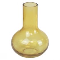 Prodotto Vaso vaso di vetro giallo vaso di fiori bulbosi in vetro Ø10,5 cm H15 cm