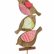 Prodotto Uccelli decorativi primaverili con bastoncini in legno ordinati H10,5 cm 12 pezzi