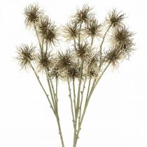 Prodotto Xanthium fiore artificiale decorazione autunnale 6 fiori crema, marrone 80 cm 3 pezzi