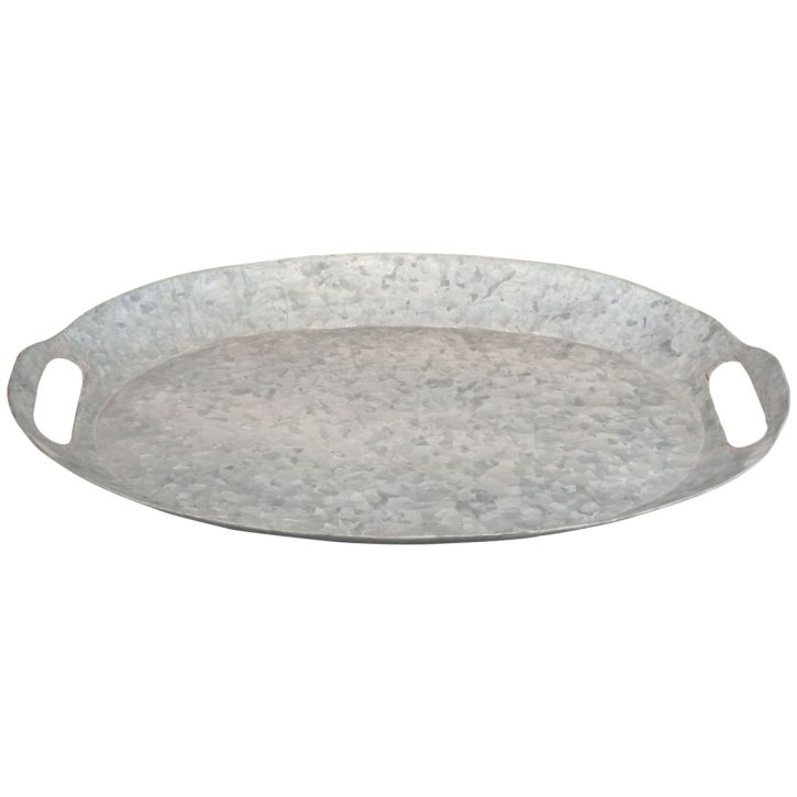 Prodotto Vassoio decorativo vassoio ovale in metallo vassoio in zinco 47×34×3 cm