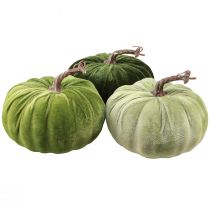 Zucca decorativa verde autunnale verde scuro verde chiaro Ø18 cm 3 pz