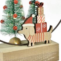 Prodotto Anello decorativo in legno metallo Natale con cane Ø21cm H25cm