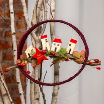 Prodotto Anello decorativo anello decorativo in iuta rosso rosso scuro 4 cm Ø30 cm 2 pezzi