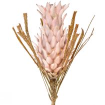 Fiore artificiale esotico rosa grande fiore di ananas 74 cm