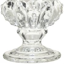 Prodotto Vaso in vetro vintage con design a tazza – trasparente, 16x20 cm – elegante decorazione da tavolo