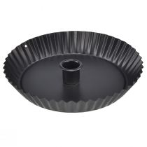 Originale portacandele in metallo a forma di torta – nero, Ø 18 cm – elegante decorazione da tavolo – 4 pezzi