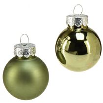 Prodotto Mini palline per albero di Natale in vetro verde mix Ø2,5 cm 22 pezzi