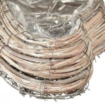 Prodotto Pianta viti in rattan cuore bianco naturale 20 cm x 24 cm x 6 cm 2 pezzi