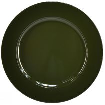 Elegante piatto in plastica verde scuro - 28 cm - Ideale per allestire e decorare la tavola con stile