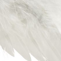 Prodotto Romantiche ali d&#39;angelo realizzate con piume bianche – Decorazione natalizia da appendere 20×12 cm 6 pezzi