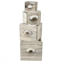 Cassettiere in legno con maniglia – Soluzione elegante e funzionale per riporre oggetti – Set da 4
