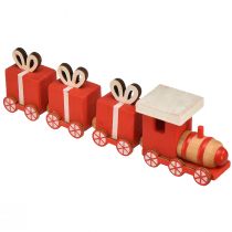 Prodotto Trenino in legno con scatole regalo, rosso e bianco, set da 2, 18x3x4,5 cm - Decorazione natalizia