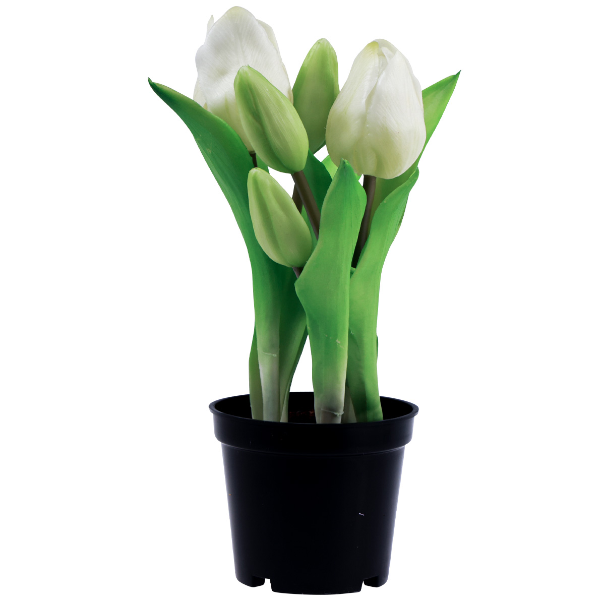 Tulipani artificiali in vaso Tulipani bianchi fiori  artificiali 22 cm-14915