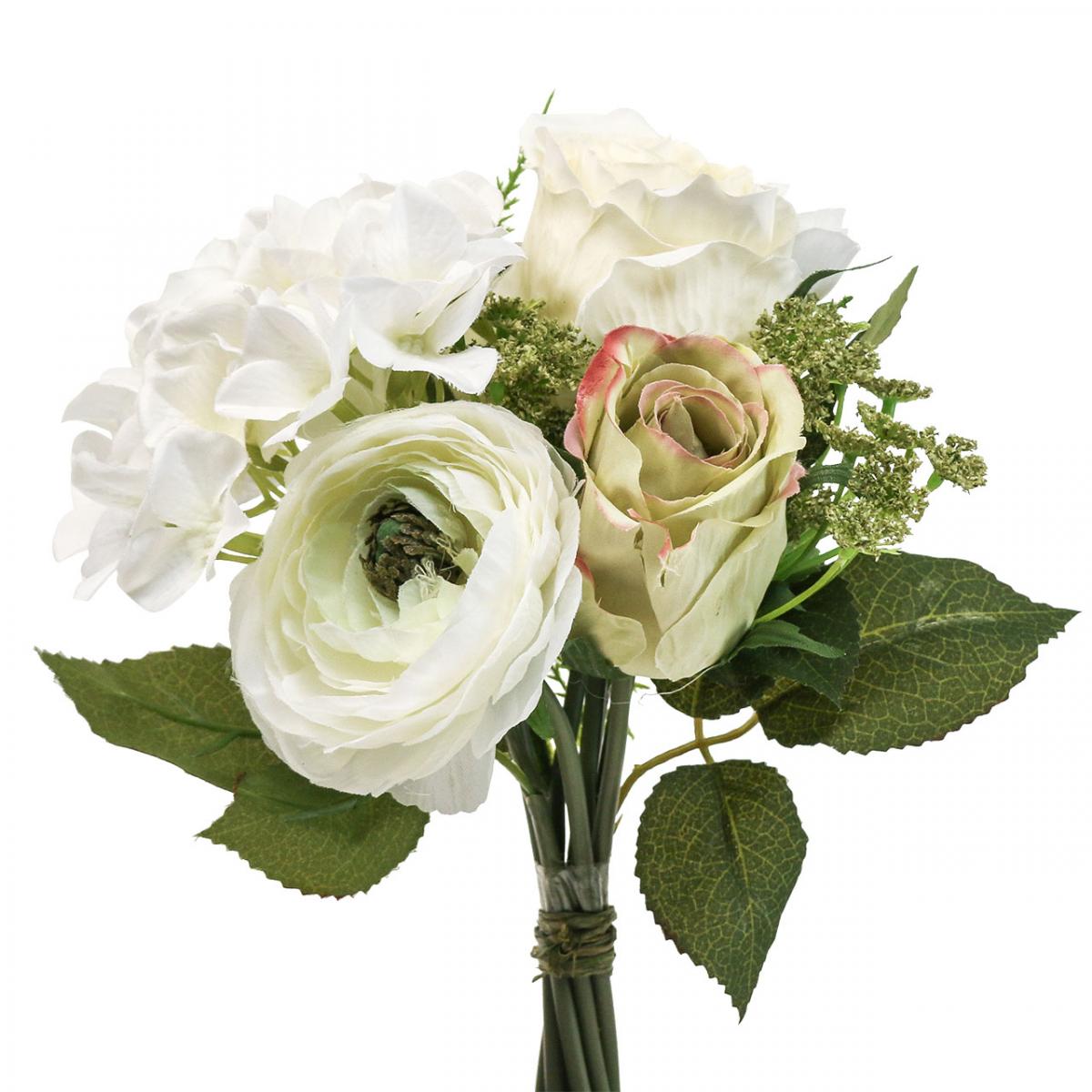 Bouquet fiori finti per cimitero con Peonie, Orchidee e Rose bianche
