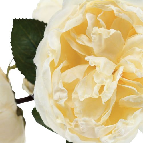 Rose artificiali come veri fiori artificiali color crema 48  cm 3 pezzi-01000
