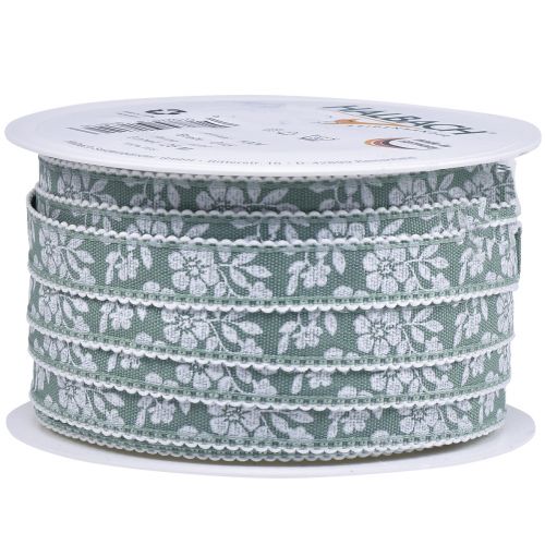 Prodotto Nastro regalo fiori nastro decorativo verde pastello 15 mm 25 m