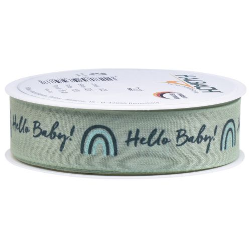 Prodotto Nastro regalo Nastro decorativo Hello Baby verde 25 mm 16 m