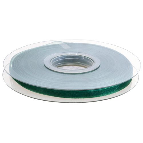 Prodotto Nastro in organza verde nastro regalo bordo intrecciato verde abete 6mm 50m