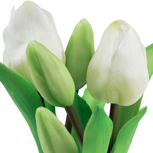 Tulipani artificiali in vaso Tulipani bianchi fiori  artificiali 22 cm-14915
