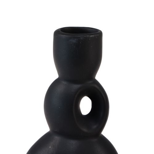 Prodotto Portacandele candeliere in ceramica nero H13cm 2 pezzi