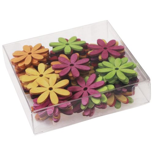 Prodotto Decorazione sparsa fiori in legno decorazione da tavola estiva colorata Ø4cm 72 pz