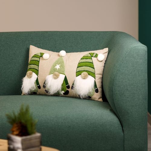 Cuscino arredo con elfi cuscino arredo verde beige 50×30cm