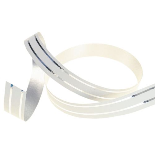 Prodotto Nastro arricciacapelli nastro regalo bianco con strisce argento 10 mm 250 m