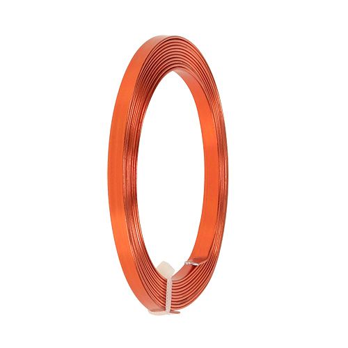 Floristik24 Filo piatto di alluminio arancione 5mm x 1mm 2,5m