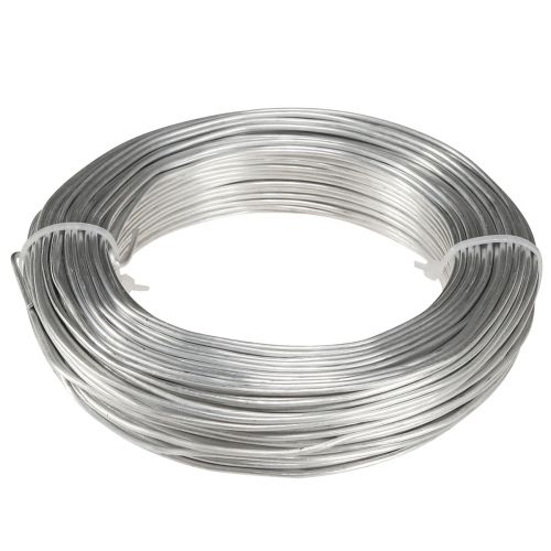 Filo di alluminio in filo artigianale di metallo argentato 2 mm 500 g