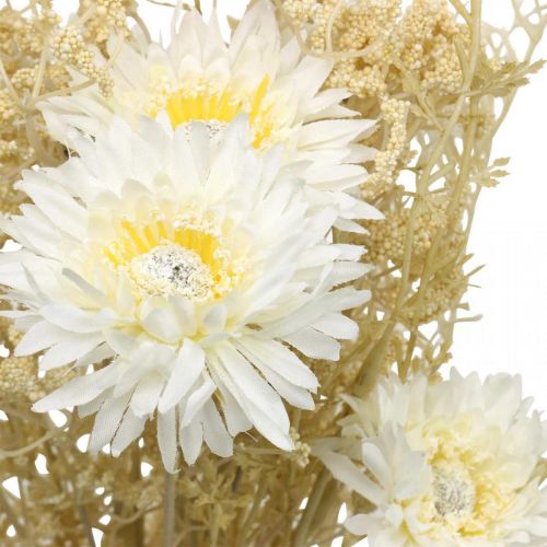 Prodotto Bouquet di astri artificiali e gipsofila beige, bianco 43 cm