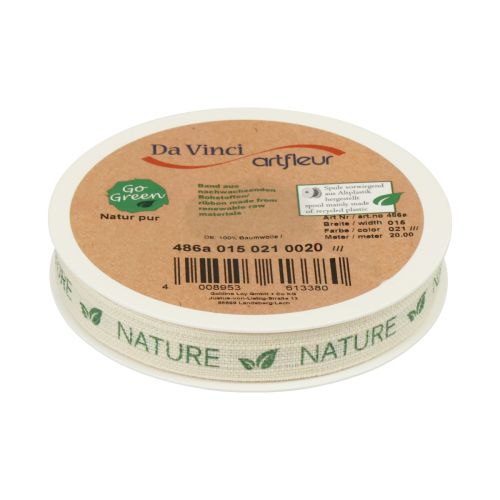 Prodotto Nastro regalo nastro decorativo cotone crema natura 15 mm 20 m