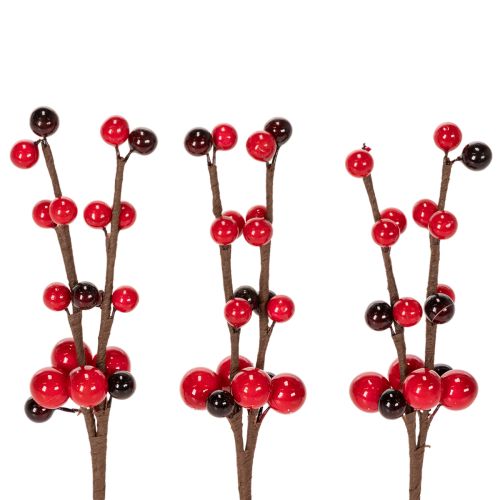 Prodotto Ramo artificiale con bacche rosse, 15 cm, 6 pezzi